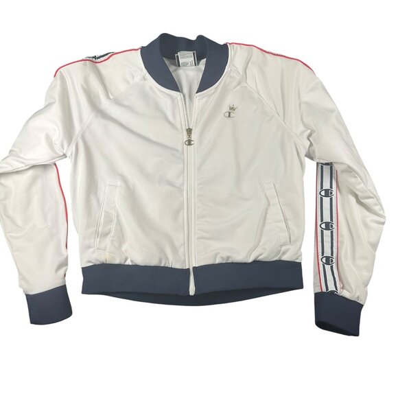 Champion Track Jacket Womens Large White Life Crown C Logo Full Zip Track Jacket - Picture 1 of 16